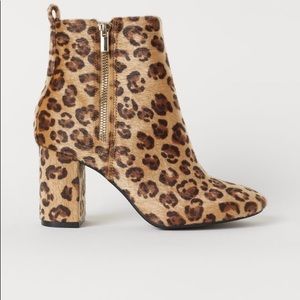 Leopard ankle booties